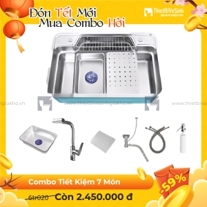 Combo Chậu Chén Siêu Tiết Kiệm 7 Món Navier CBF01