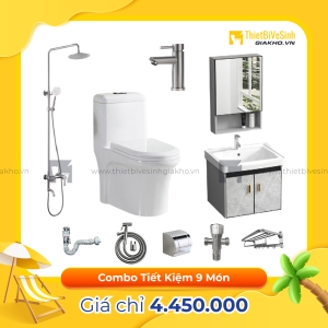 Combo Trọn Bộ Thiết Bị Phòng Tắm 9 Món Tiết Kiệm Navier CBPT004