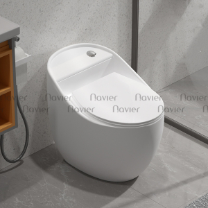 Bồn Cầu Trứng Trắng Nút Xả Lệch Cao Cấp Navier NV-1011T