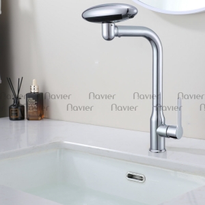 Vòi Lavabo Lạnh Đồng Thau Mạ Crom Đầu Vòi Xoay 360 Cao Cấp Navier NV-758CRL