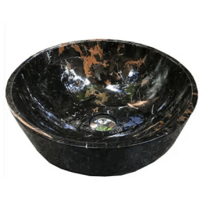 Chậu Lavabo Đá Tự Nhiên Nâu Ý Dáng Tròn Dày Cao Cấp Navier NV-BST32