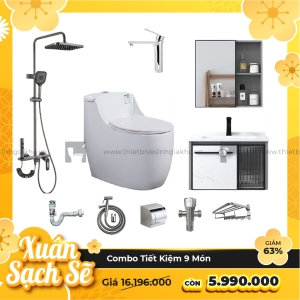 Combo Trọn Bộ Thiết Bị Phòng Tắm 9 Món Tiết Kiệm Navier CBPT0010