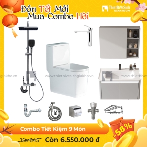 Combo Trọn Bộ Thiết Bị Phòng Tắm 9 Món Tiết Kiệm Navier CBPT009
