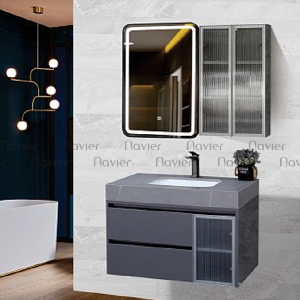 Siêu Sale Thanh Lý Tủ Lavabo Âm Tràn Viền Nhựa PVC Với Tủ Gương Navier NV-583