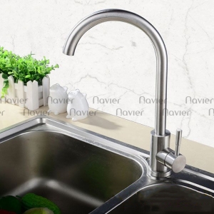 Vòi chén nóng lạnh uốn tròn inox304 Navier NV-206