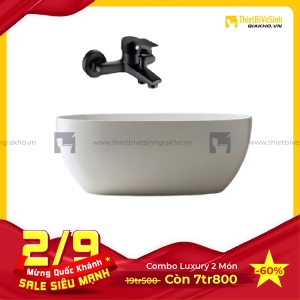 Combo Bồn Tắm Hình Oval Kèm Củ Sen Tắm Cao Cấp Navier CBBT03