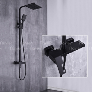 Sen Cây Tắm Đứng Cao Cấp Đồng Thau Sơn Tĩnh Điện Đen NV 9351D