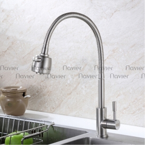 Vòi chén lạnh cần mềm inox304 Navier NV-220