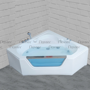 Bồn Tắm Góc Kính Acrylic Full Massage Kèm Bộ Vòi Navier NV-1038MS