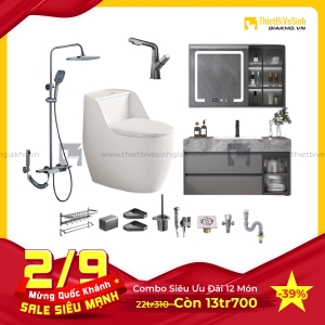 Combo Trọn Bộ Thiết Bị Phòng Tắm 12 Món Tiết Kiệm Navier CBPT0033