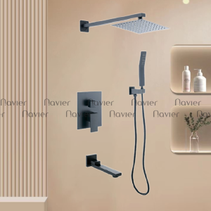 Sen Cây Tắm Nóng Lạnh Âm Tường Sơn Tĩnh Điện Đen Navier NV-829D