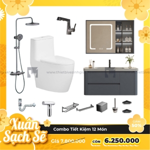 Combo Trọn Bộ Thiết Bị Phòng Tắm 11 Món Tiết Kiệm Navier CBPT0083
