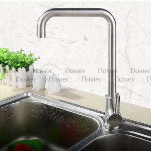 Vòi chén nóng lạnh uốn vuông inox304 Navier NV-203