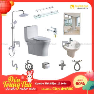 Combo Trọn Bộ Thiết Bị Phòng Tắm 12 Món Tiết Kiệm Navier CBPT0014