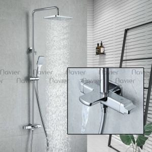 Sen Cây Tắm Đứng Lạnh Đồng Thau Crom Cao Cấp Navier NV-843