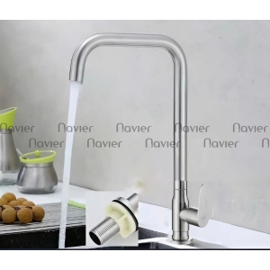 Vòi chén lạnh thân tròn uốn vuông inox304 Navier NV-217