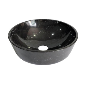 Chậu Lavabo Đá Tự Nhiên Đen Ý Dáng Tròn Dày Cao Cấp Navier NV-BST28