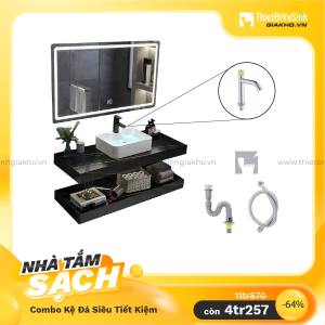 Combo Kệ Đá 2 Tầng Đen Vân Vàng Chống Trầy Siêu Tiết Kiệm Navier CBKD08