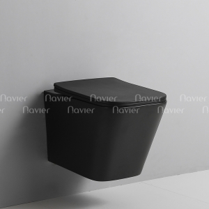 Bồn Cầu Treo Tường Khối Vuông Màu Đen Navier NV-1080D