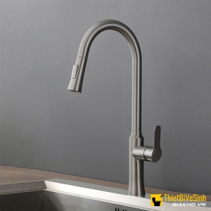 Vòi chén nóng lạnh đầu rút đồng thau Navier NV-215