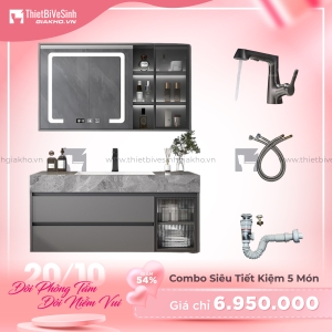 Combo Bộ Tủ Chậu Lavabo Siêu Tiết Kiệm Cao Cấp Navier CBTL08