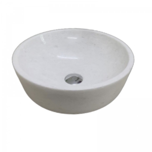 Chậu Lavabo Đá Tự Nhiên Trắng Tròn Dày Cao Cấp Navier NV-BST34A