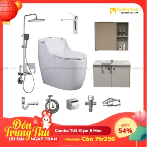 Combo Trọn Bộ Thiết Bị Phòng Tắm 9 Món Tiết Kiệm Navier CBPT009