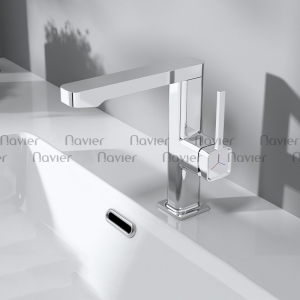 Vòi Lavabo Nóng Lạnh Đồng Thau Mạ Crom Xoay 360 Navier NV-766CR