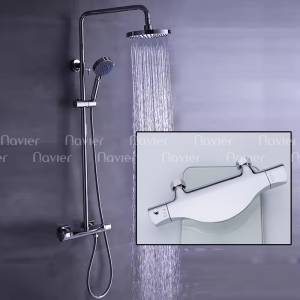 Sen Cây Tắm Nóng Lạnh Đồng Thau Mạ Crome Cao Cấp Navier NV-9250 (Tăng Giảm Nhiệt Độ)