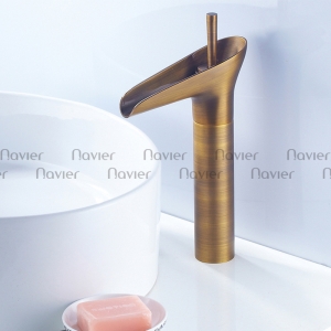 Vòi lavabo nóng lạnh tân cổ điển đồng thau vàng Navier NV-714