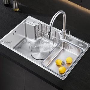 Chậu Rửa Bát 1 Ngăn Inox 304 Chuẩn 100% Mờ Navier NV-8048B304