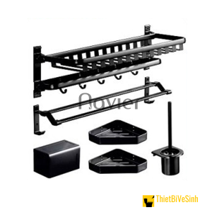  Combo Phụ Kiện Nhà Tắm Nhôm Anod Màu Đen Cao Cấp Navier CBPK05DANOD