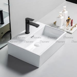 Chậu rửa mặt Đặt Bàn Hình Chữ Nhật Navier NV-395
