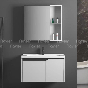 Bộ Tủ Chậu Lavabo Nhựa PVC Kèm Tủ Gương Navier NV-630