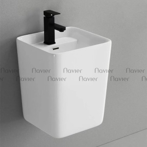 Chậu Lavabo Treo Tường Sứ Trắng Navier NV-365