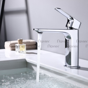 Vòi lavabo nóng lạnh đồng thau mạ crome Navier NV-703N