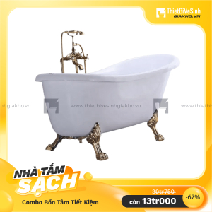 Combo Bồn Tắm Chân Rồng Kèm  Sen Cây Đặt Sàn Cao Cấp Navier CBBT04