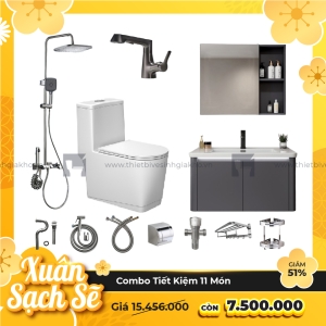 Combo Trọn Bộ Thiết Bị Phòng Tắm 11 Món Tiết Kiệm CBPT0043