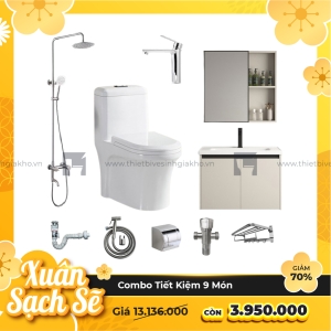Combo Trọn Bộ Thiết Bị Phòng Tắm 9 Món Tiết Kiệm Navier CBPT004