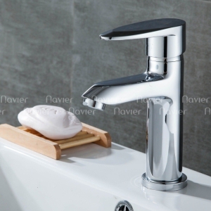 Vòi lavabo lạnh inox 304 thẳng Navier cao cấp NV-705T (20cm)