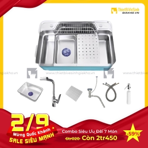 Combo Chậu Chén Siêu Tiết Kiệm 7 Món Navier CBF01