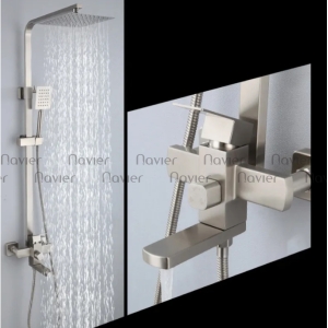 Sen cây tắm nóng lạnh vuông inox 304 Navier NV-806