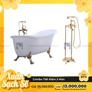 Combo Bồn Tắm Chân Rồng Kèm  Sen Cây Đặt Sàn Cao Cấp Navier CBBT04