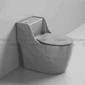 Bồn Cầu 1 Khối Xám Nút Lệch Nhập Khẩu Cao Cấp Navier NV-1033X