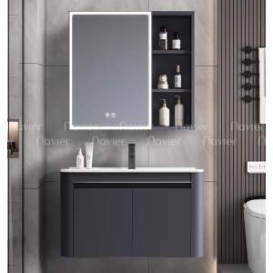 Bộ Tủ Chậu Lavabo Nhôm Màu Xám Navier Cao Cấp NV-584X60