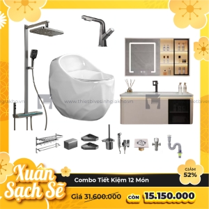 Combo Trọn Bộ Thiết Bị Phòng Tắm 12 Món Tiết Kiệm Navier CBPT0032
